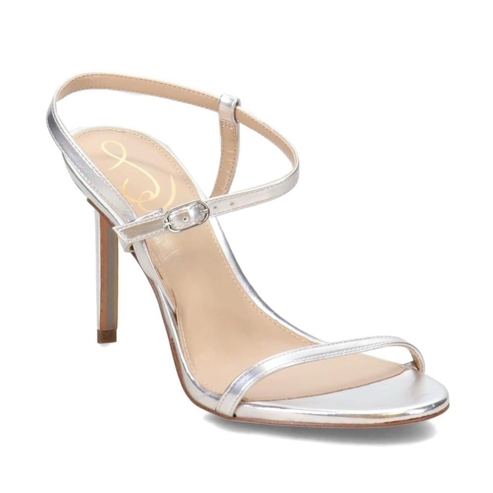 Sam Edelman Metallic Silver Doran Strappy Heeled Sandal‎s - NWT